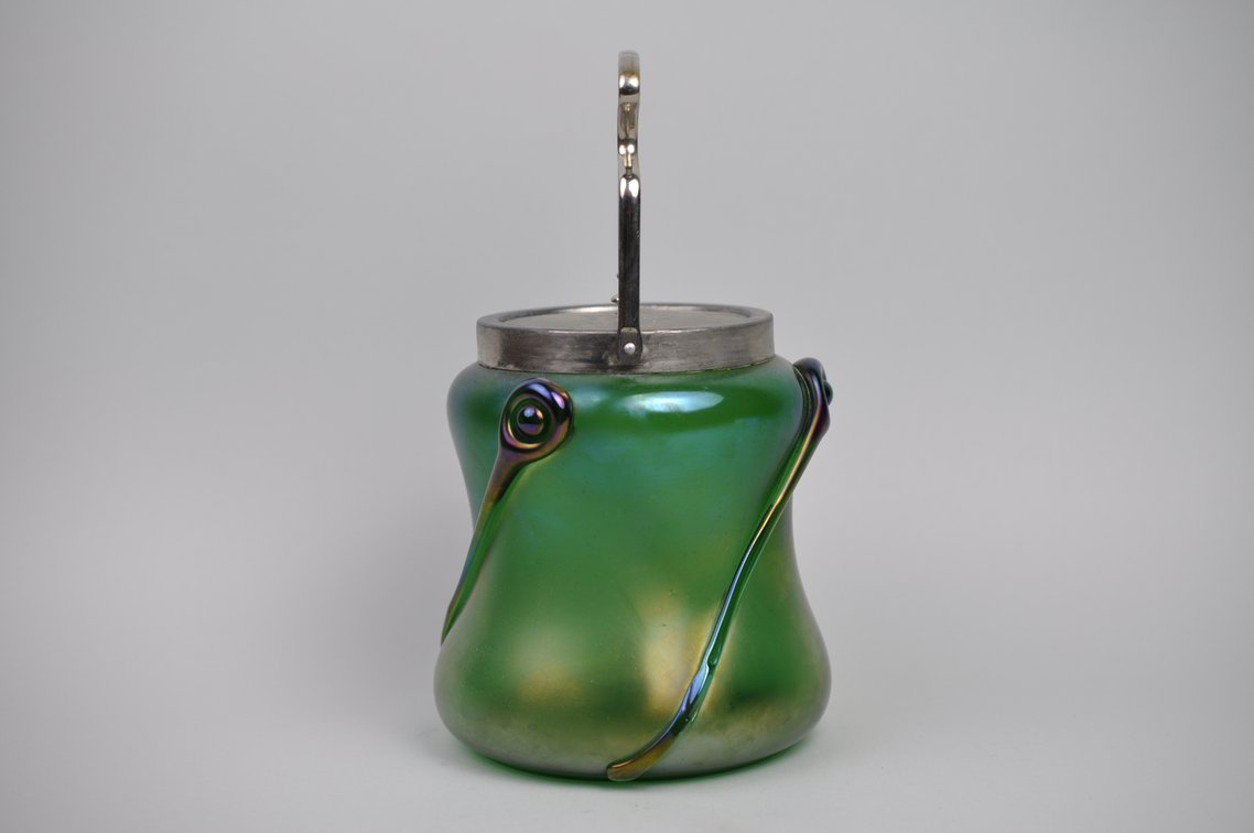 Loetz/Kralik Tear Drop Biscuit Jar