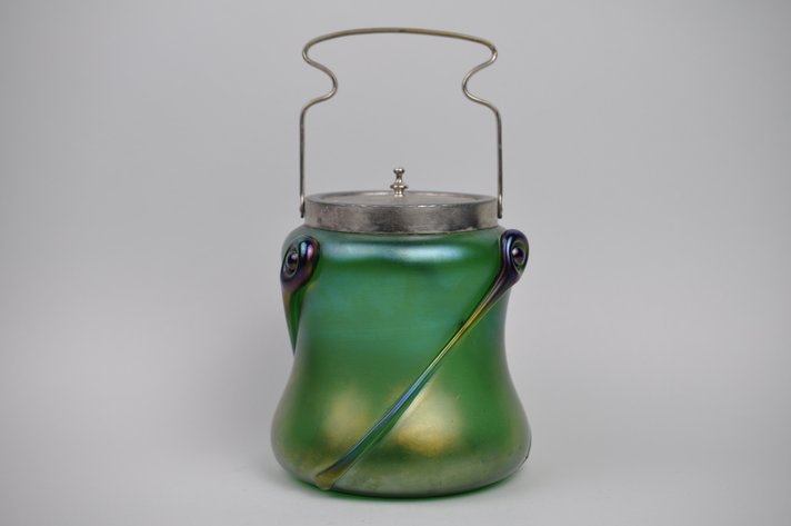 Loetz/Kralik Tear Drop Biscuit Jar