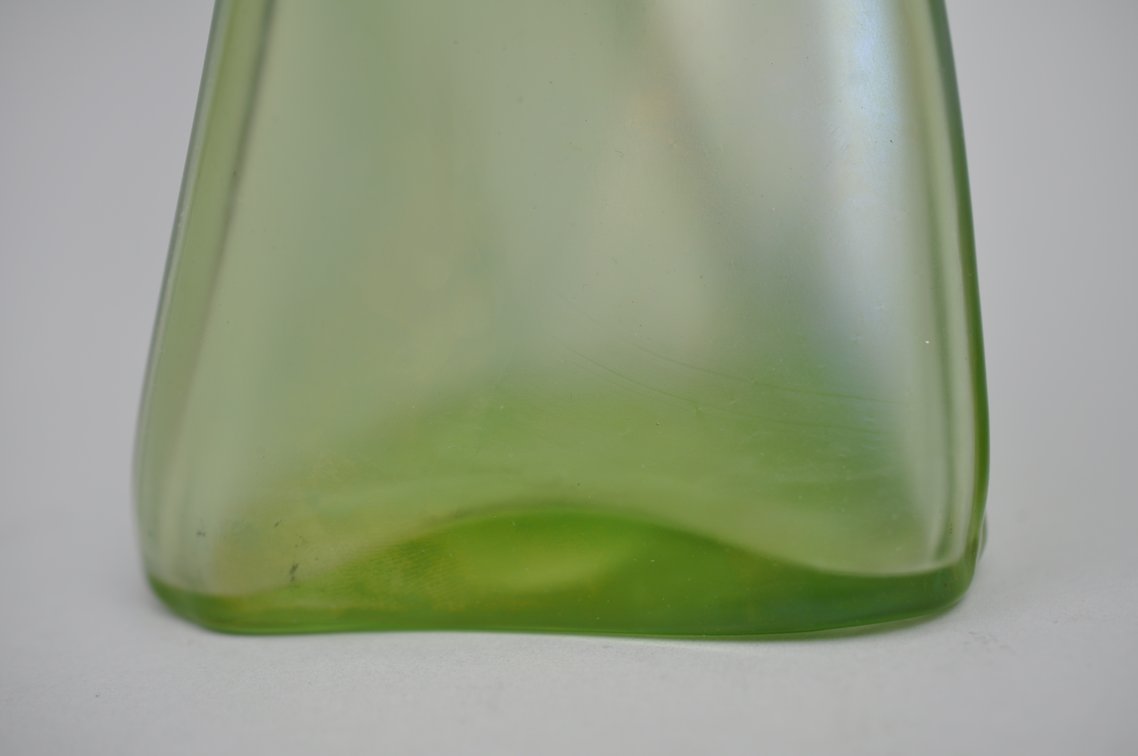 Loetz/Kralik Spiral Green Single Bud Vase