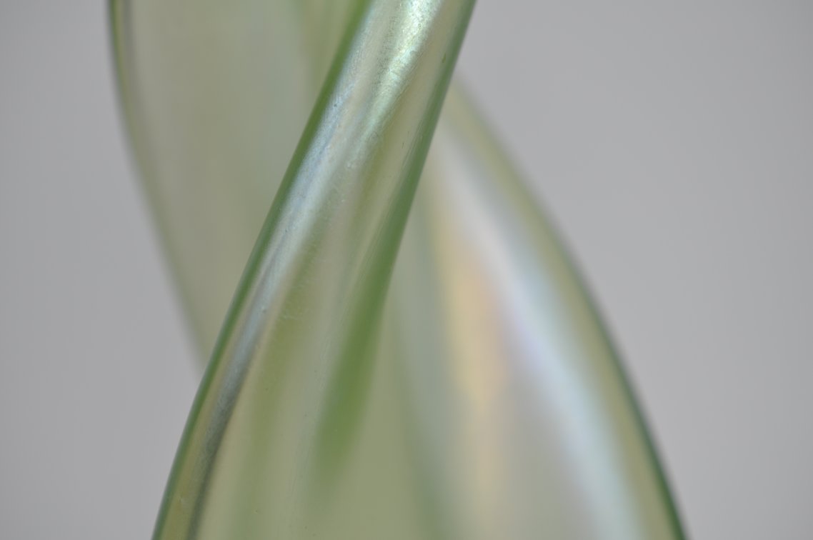Loetz/Kralik Spiral Green Single Bud Vase