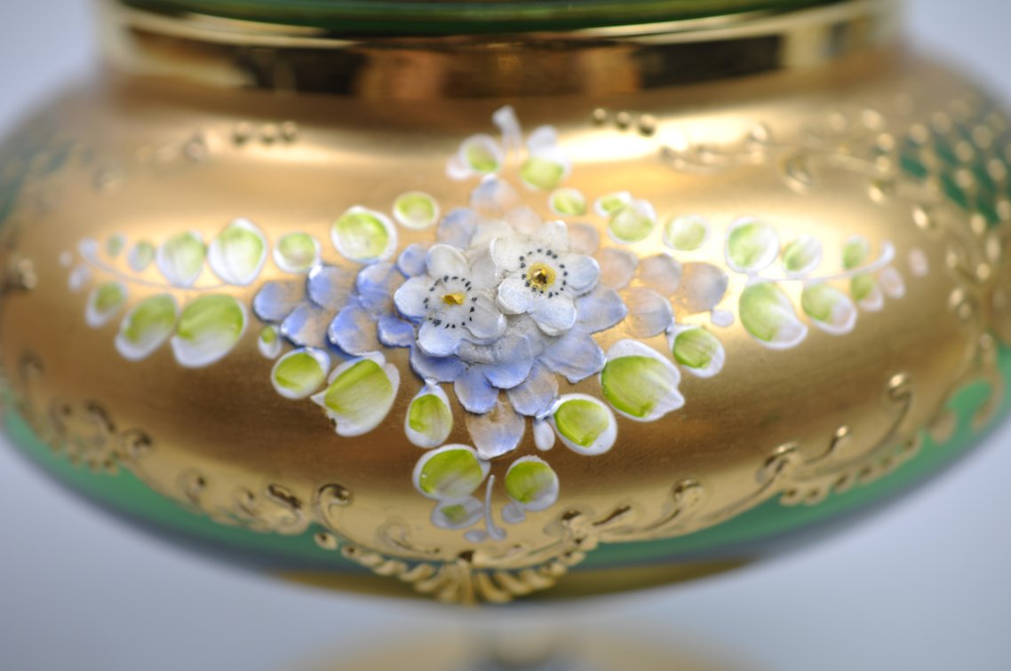 Tre Fuochi Gilded Glass Sugar Bowl