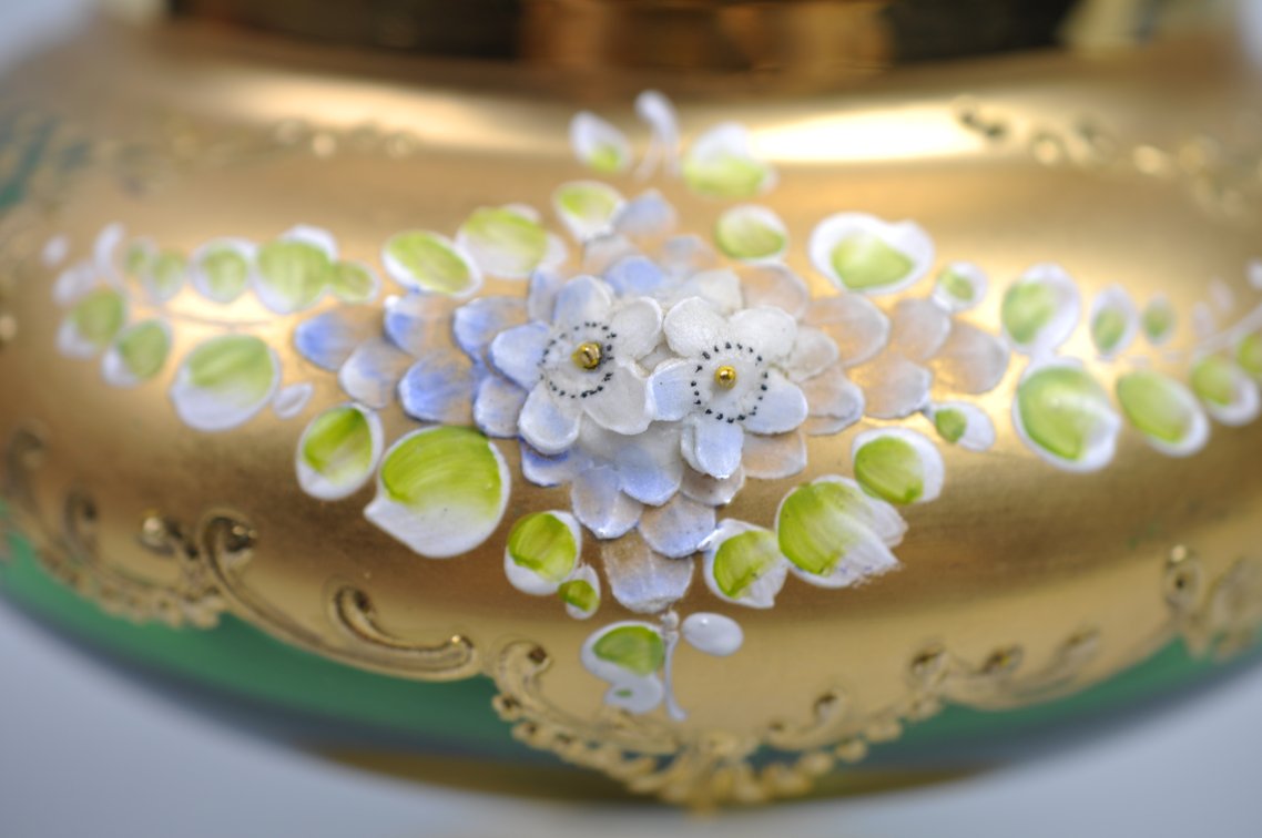 Tre Fuochi Gilded Glass Sugar Bowl
