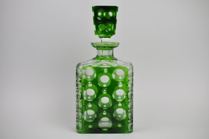Oaksea Decanter with Green Bubble Pattern