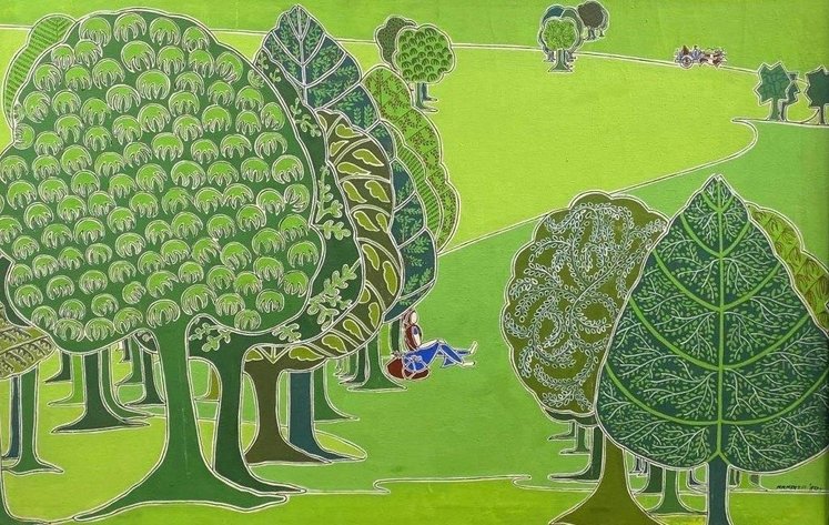 Nandita, Green Trees and Grass