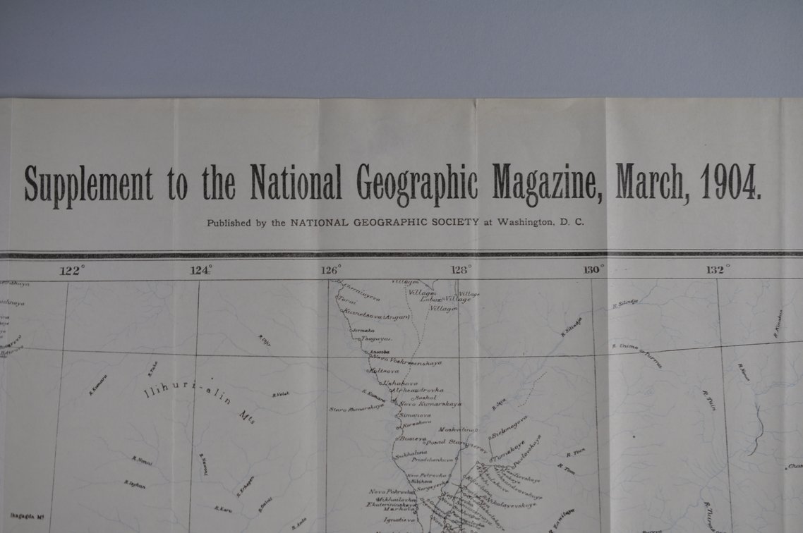 National Geographic Map of Manchuria and Korea 1904