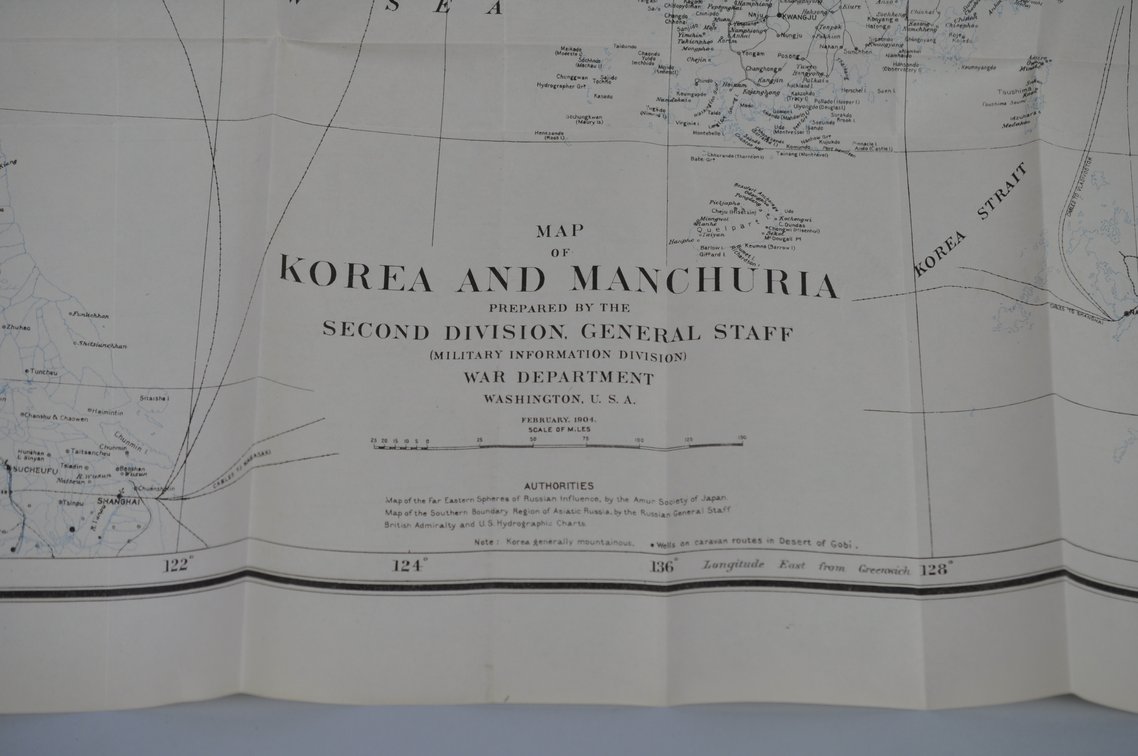 National Geographic Map of Manchuria and Korea 1904