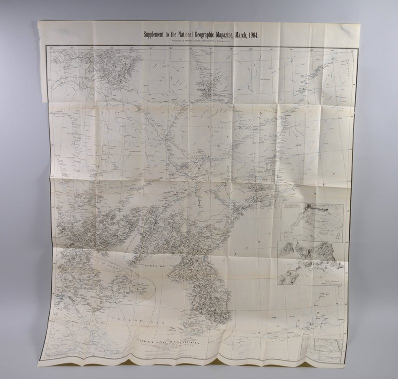 National Geographic Map of Manchuria and Korea 1904