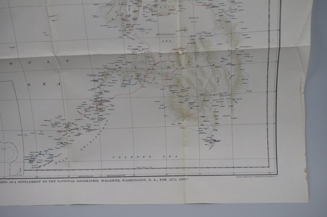 National Geographic Map of Philippines Aug 1905