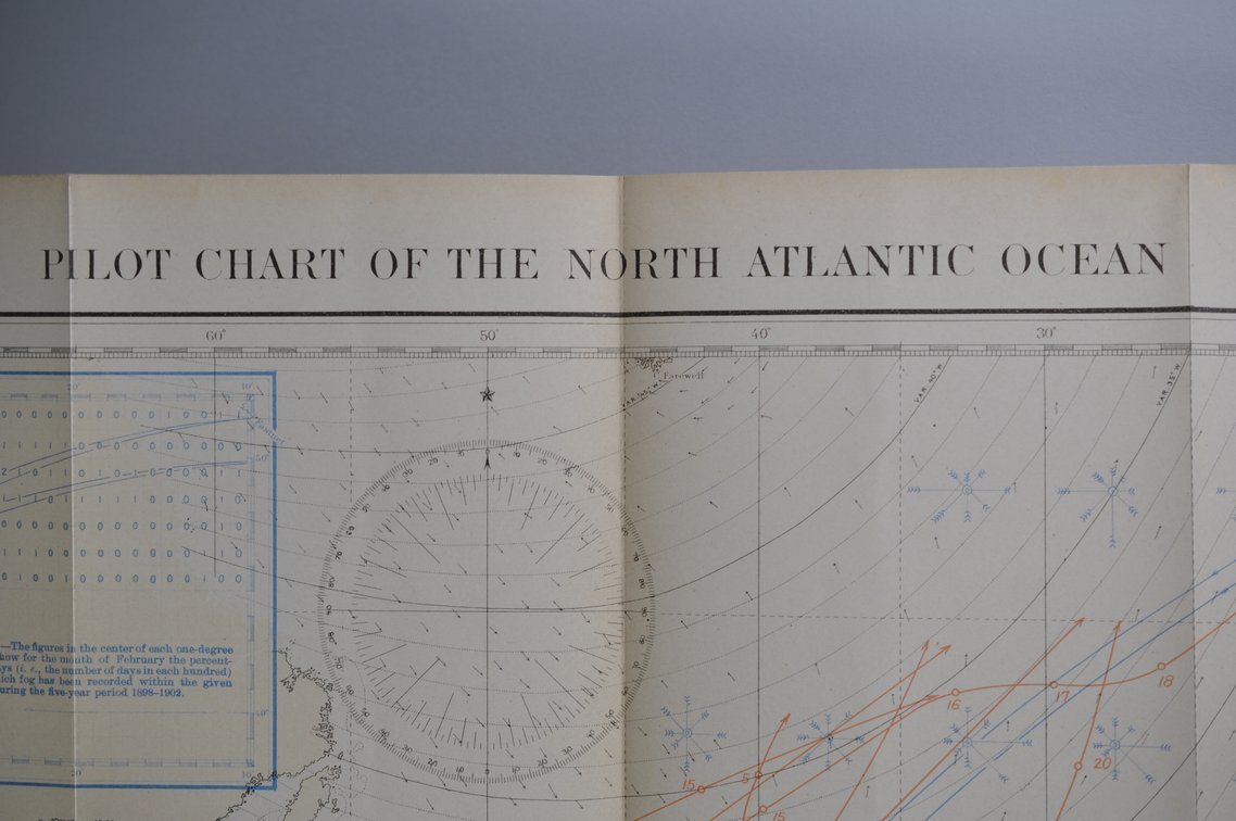 National Geographic Pilot Chart of the North Atlantic 1903