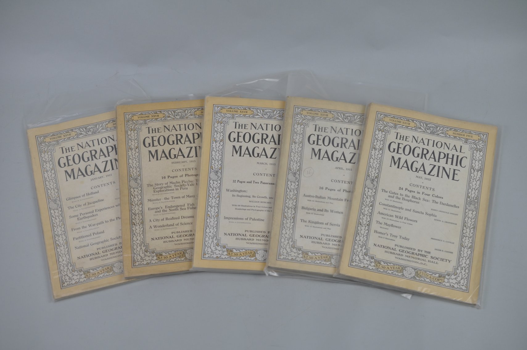 1915 January-May National Geographic Magazines
