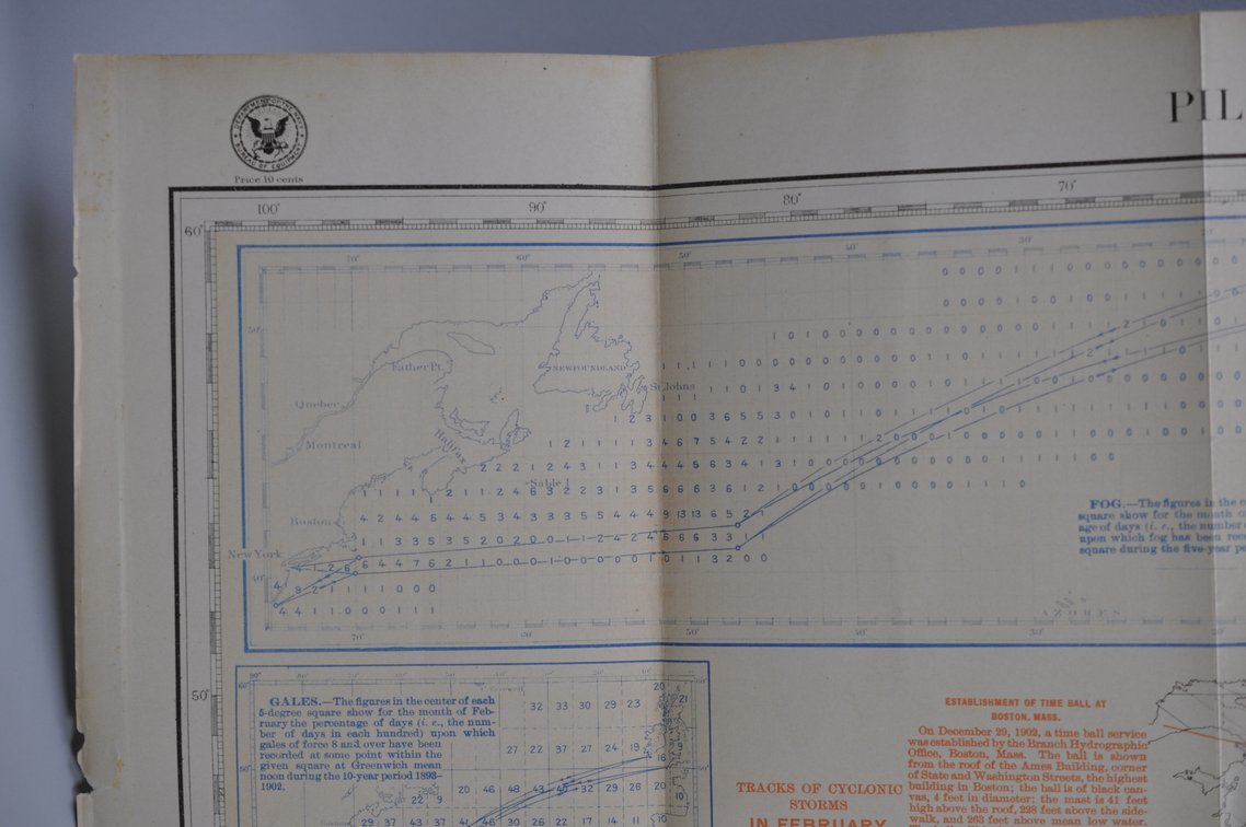 National Geographic Pilot Chart of the North Atlantic 1903