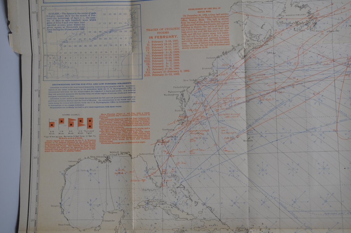 National Geographic Pilot Chart of the North Atlantic 1903