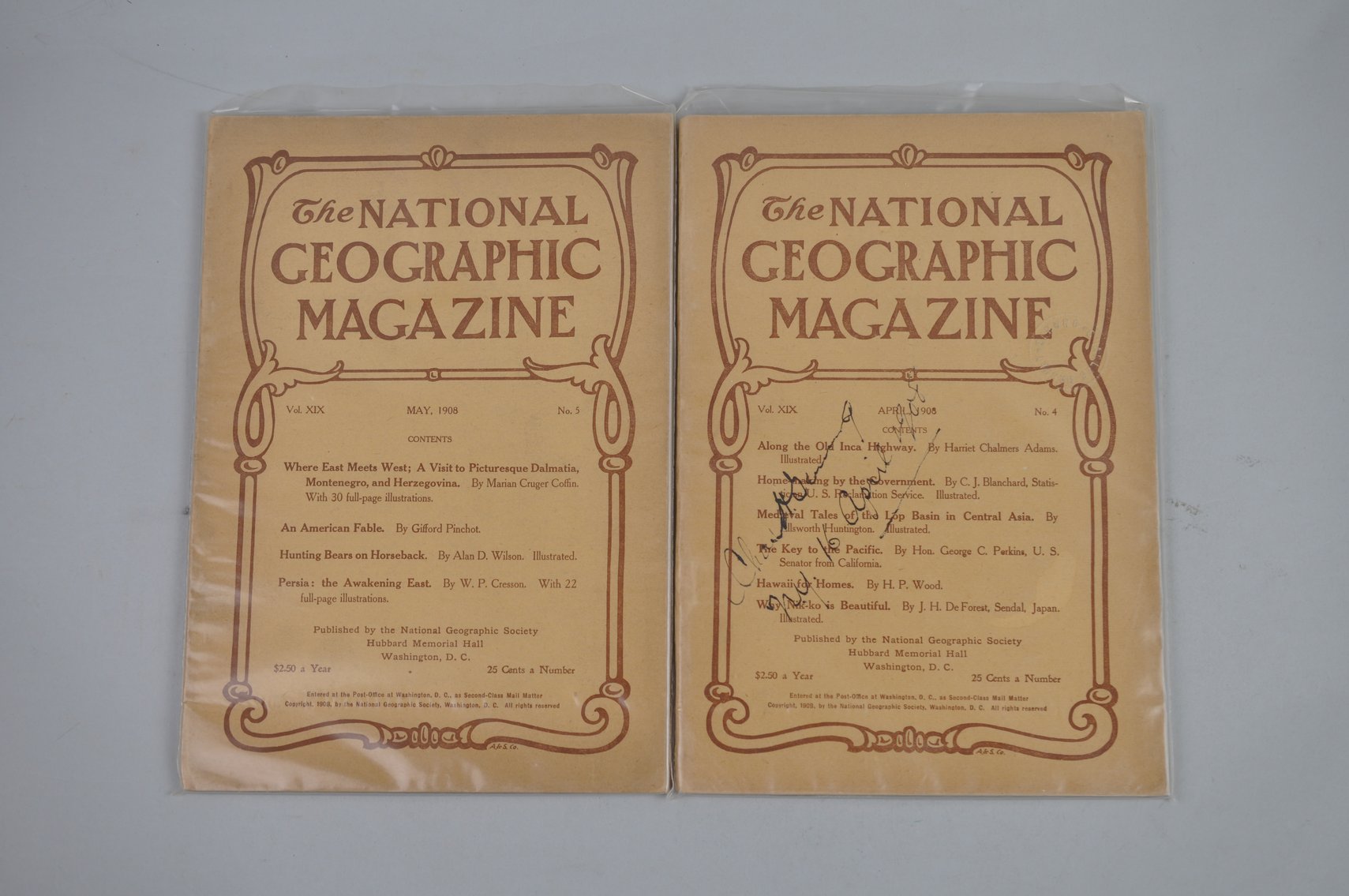 1908 April & May Issues of National Geographic