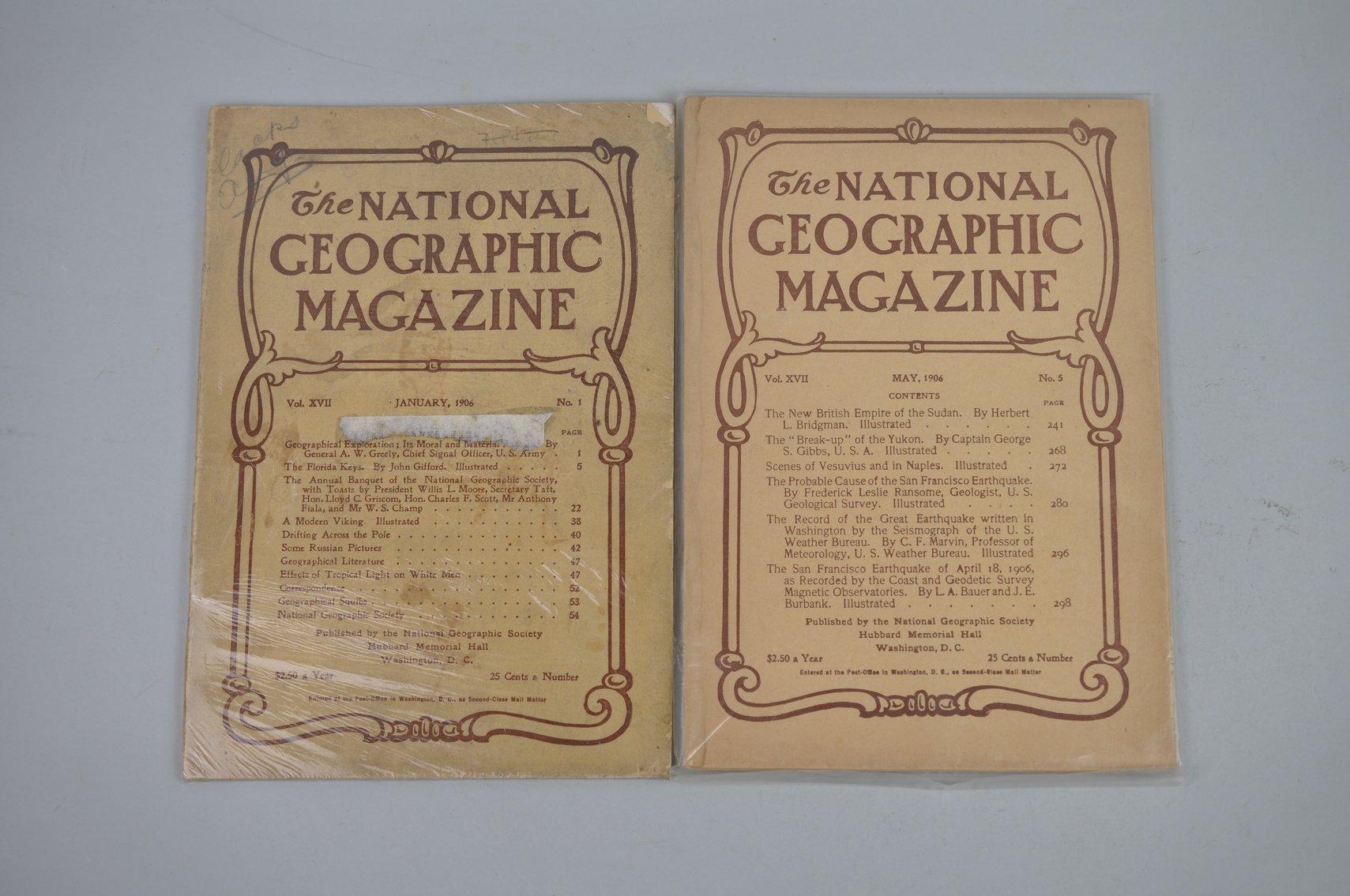 1906 January & May National Geographic Magazines