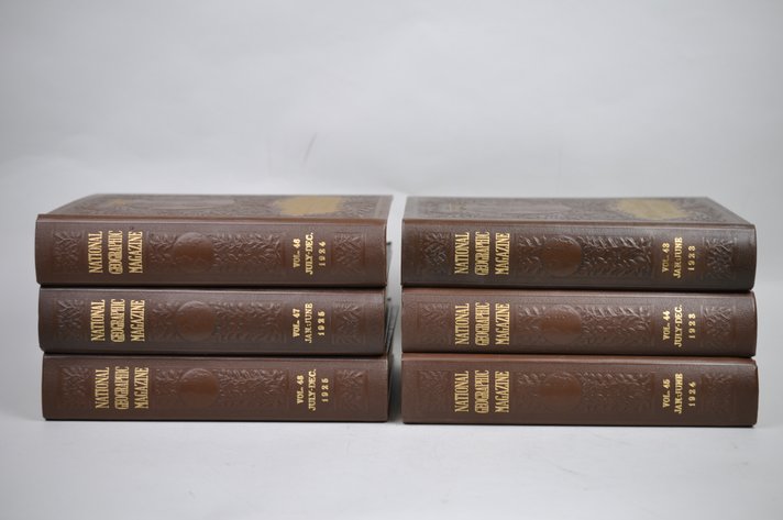 Vol. 43-47 National Geographic 1923-1925 Brown Leather Bound