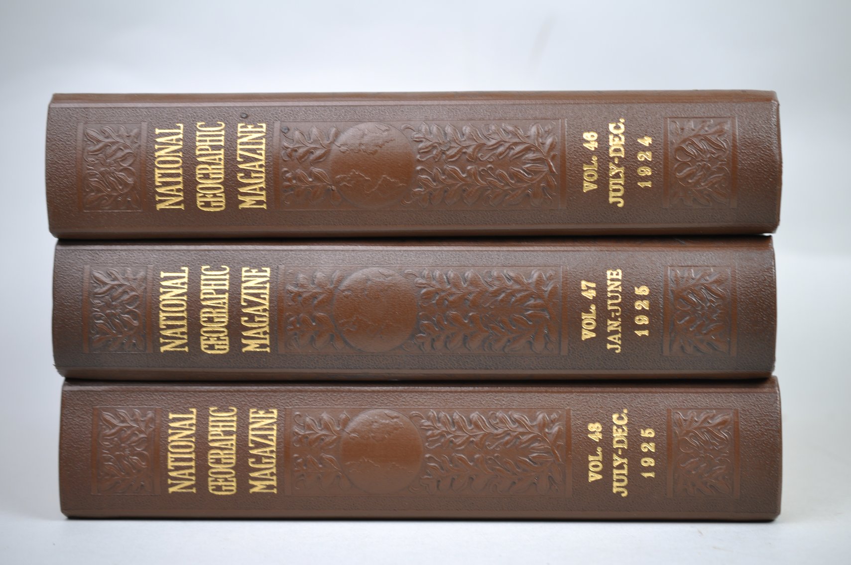 Vol. 43-47 National Geographic 1923-1925 Brown Leather Bound