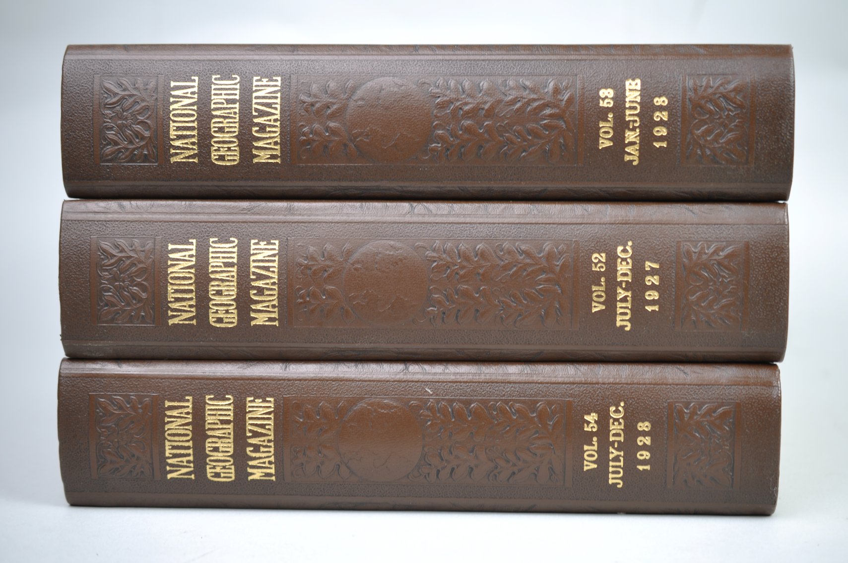 Vol. 49-54 National Geographic 1926-1928 Brown Leather Bound