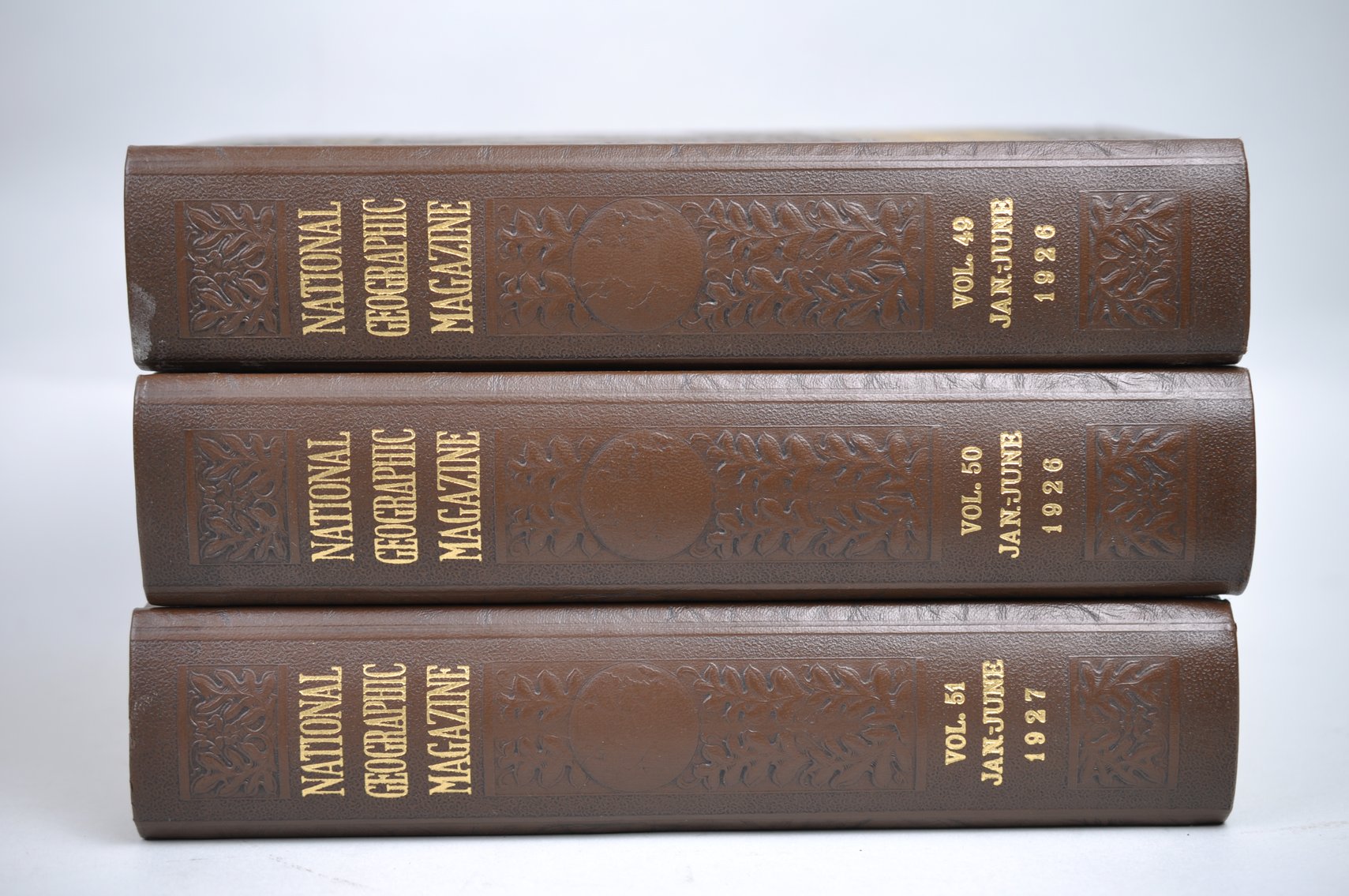 Vol. 49-54 National Geographic 1926-1928 Brown Leather Bound