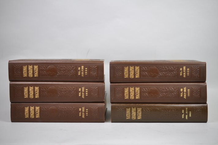Vol. 61-66 National Geographic 1932-1934 Brown Leather Bound