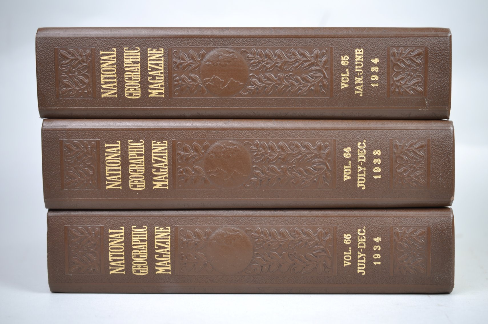 Vol. 61-66 National Geographic 1932-1934 Brown Leather Bound
