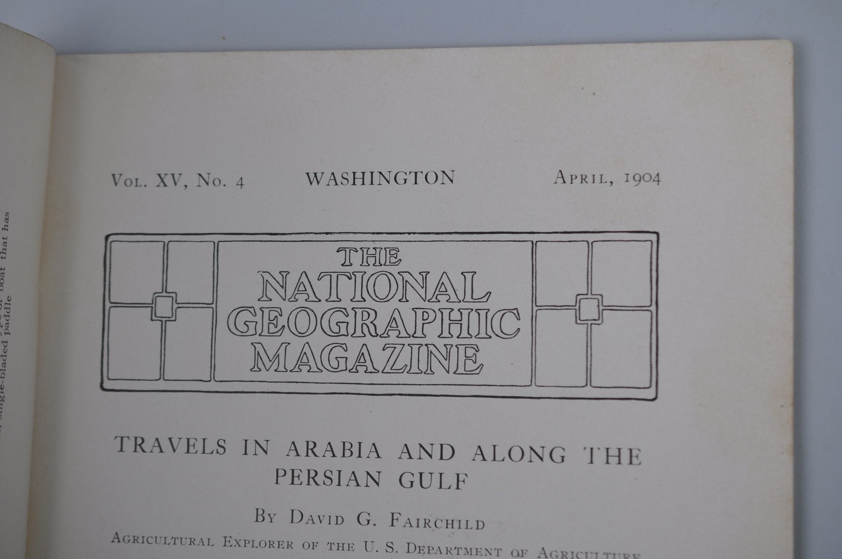 Vol. XV No.4 – April 1904 National Geographic