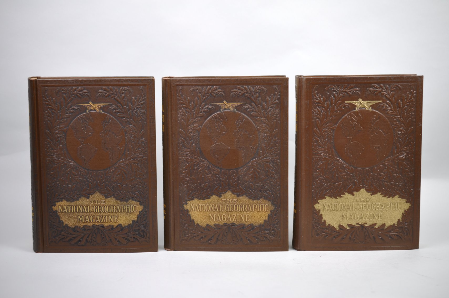 Vol. 25-30 National Geographic 1914-1916 Brown Leather Bound