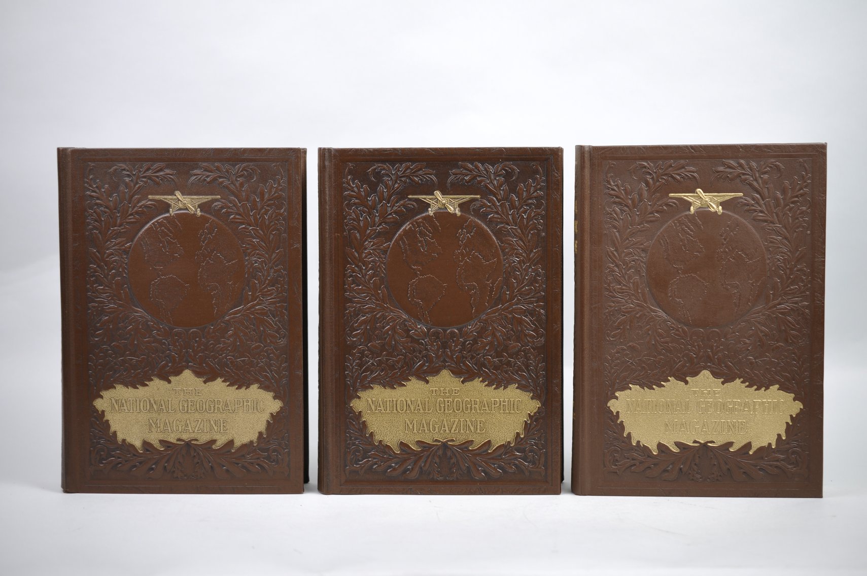 Vol. 25-30 National Geographic 1914-1916 Brown Leather Bound