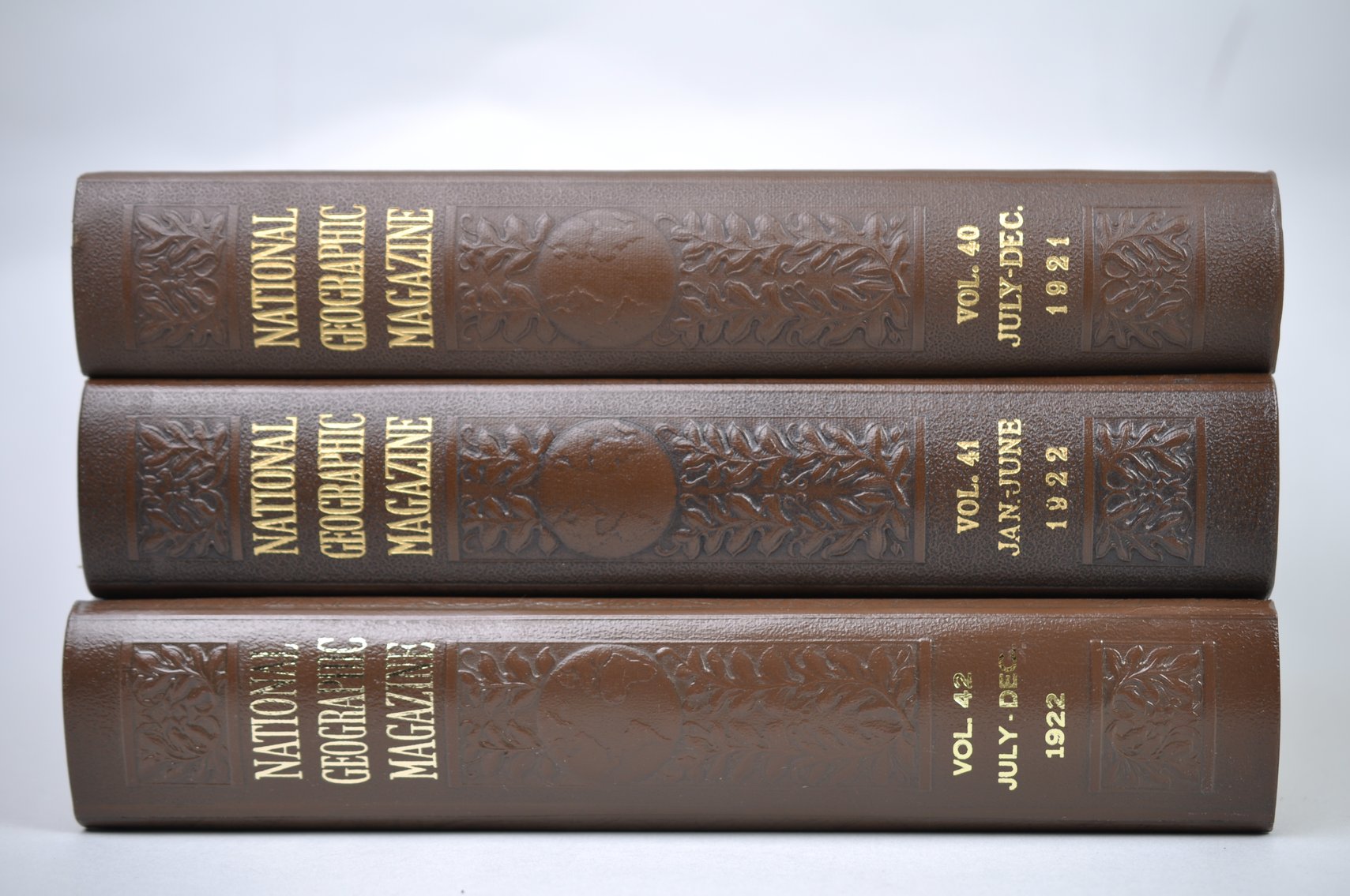 Vol. 37-42 National Geographic 1920-1922 Brown Leather Bound