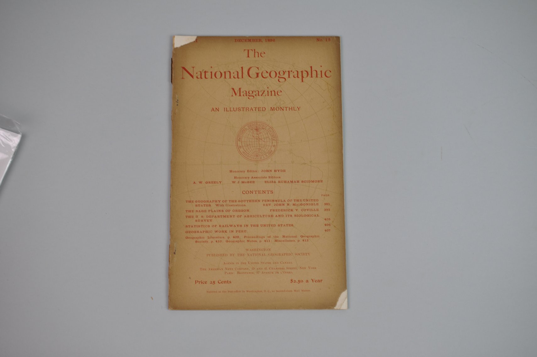 Vol. VII No. 12 – December 1896 National Geographic
