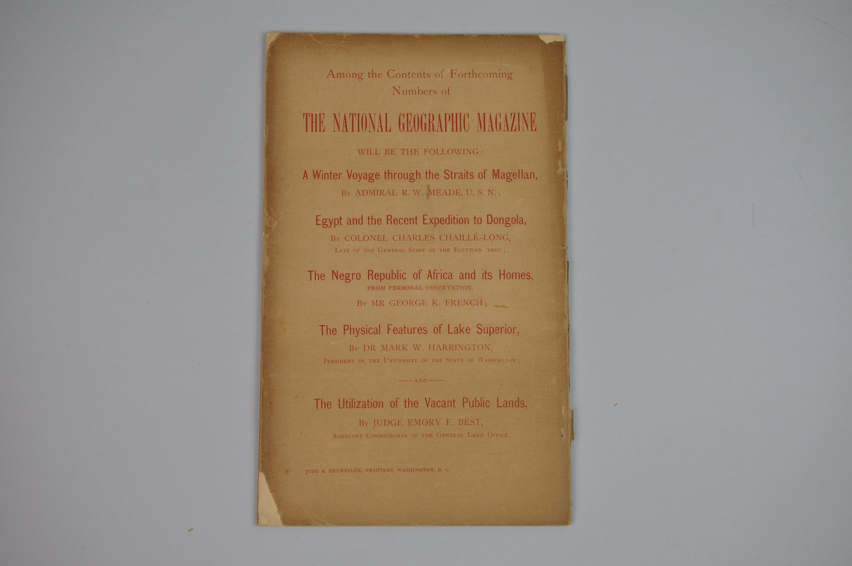 Vol. VII No. 12 – December 1896 National Geographic