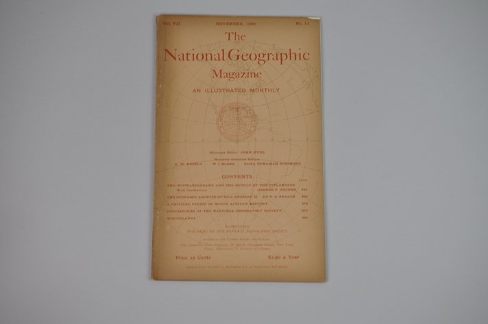 Vol. VII No. 11 – November 1896 National Geographic
