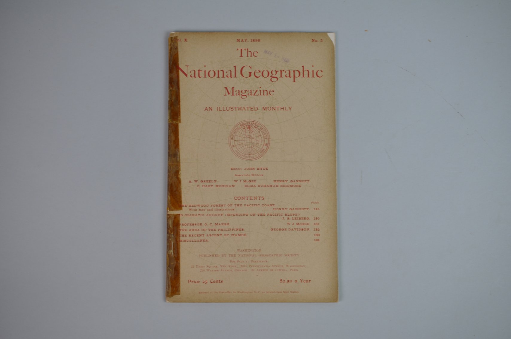 Vol. X No. 5 – May 1899 National Geographic