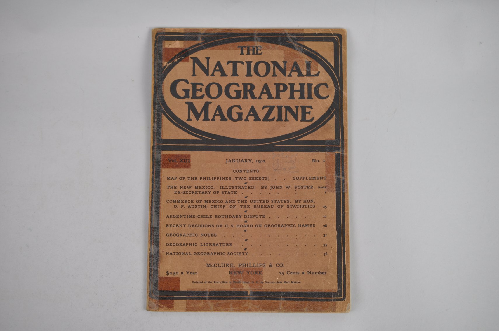 Vol. XIII No. 1 – January 1902 National Geographic