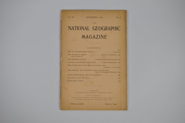 Vol. XI No.9 – September 1900 National Geographic