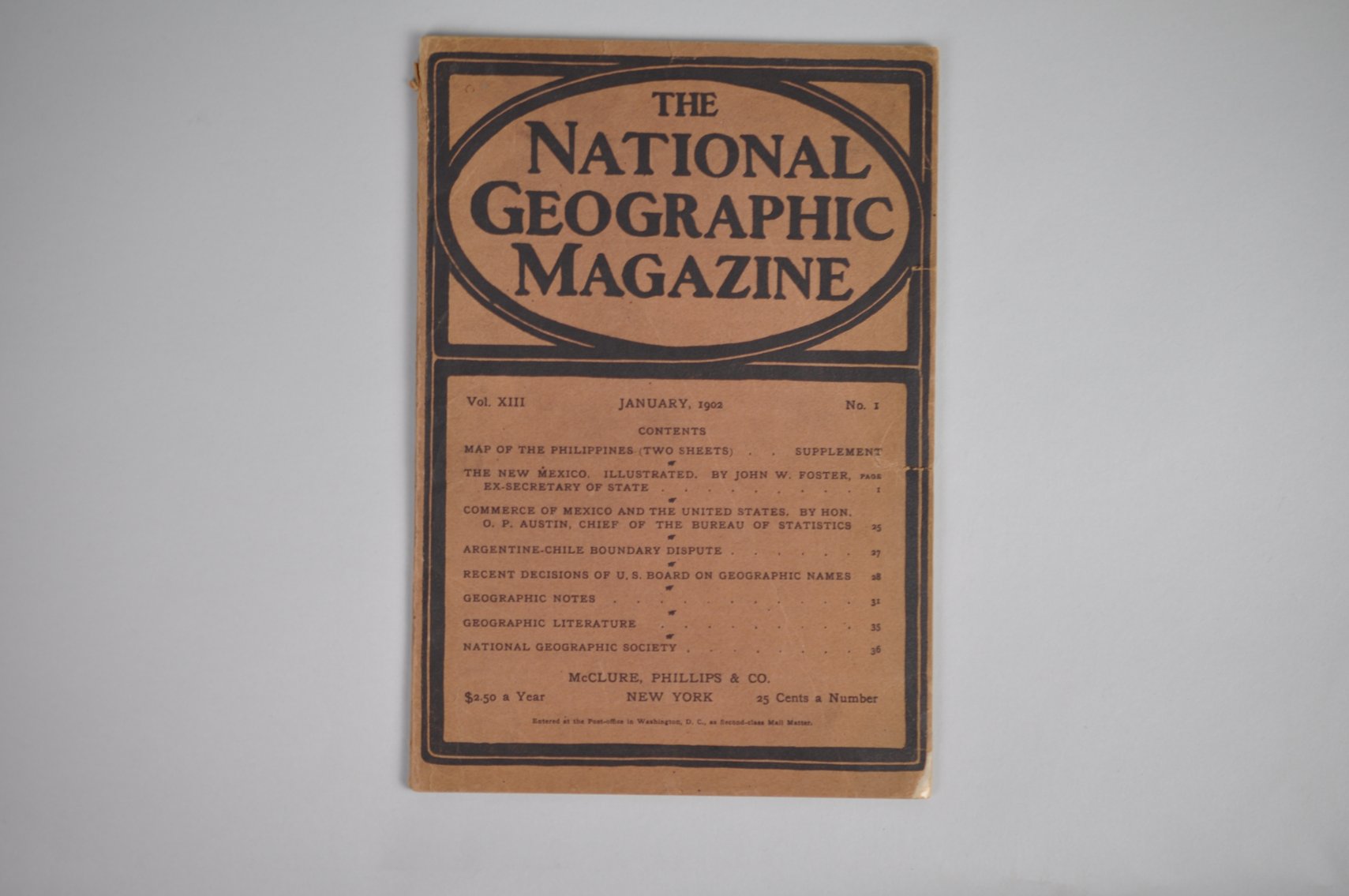 Vol. XIII No.1 – January 1902 National Geographic (Rare)