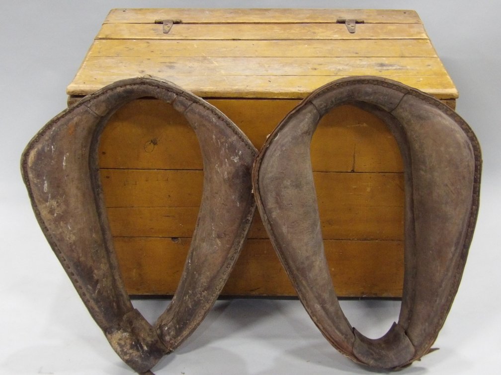 Horse Collar Harnesses, Hames, and Handmade Trunk