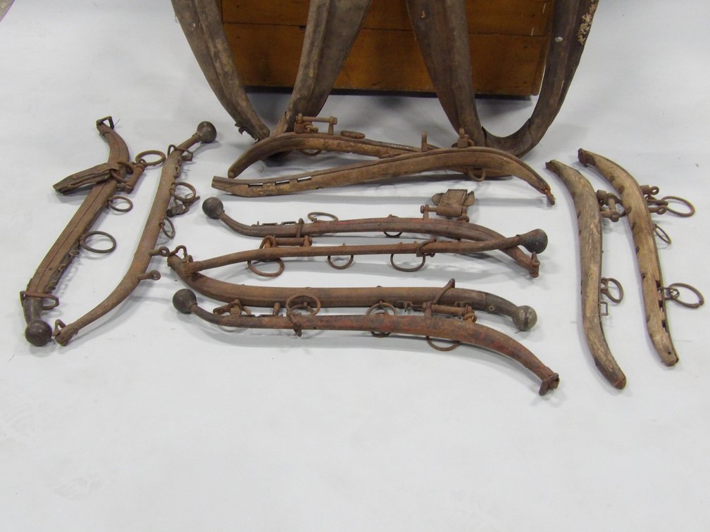 Horse Collar Harnesses, Hames, and Handmade Trunk