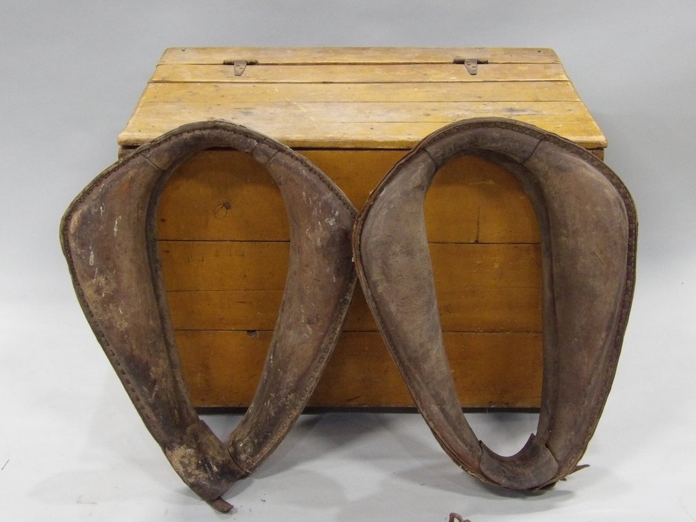 Horse Collar Harnesses, Hames, and Handmade Trunk