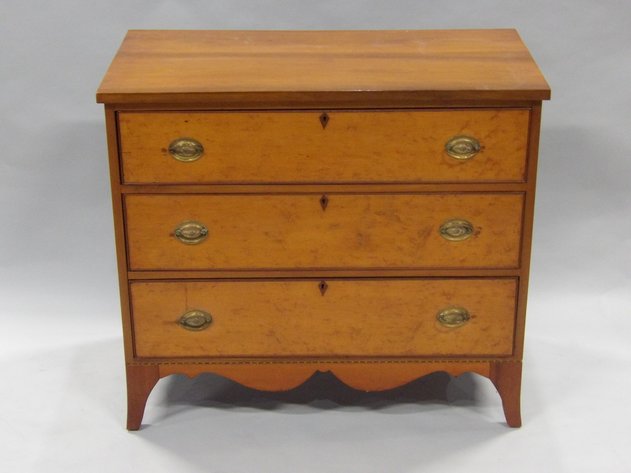 French Style Birdseye Maple Hepplewhite Dresser