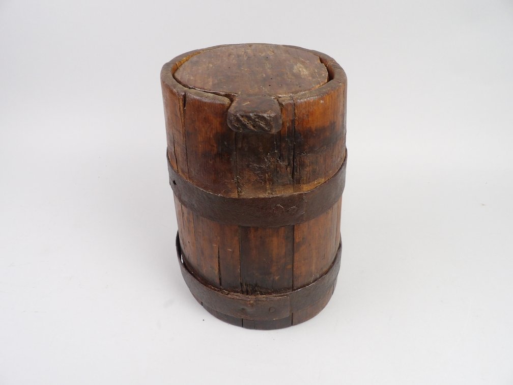 Wooden Firkin with Original Lid
