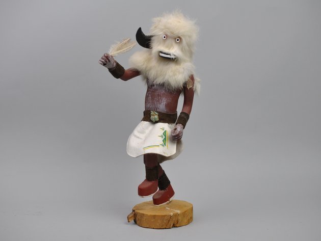 Navajo Kachina Doll White Fur Buffalo