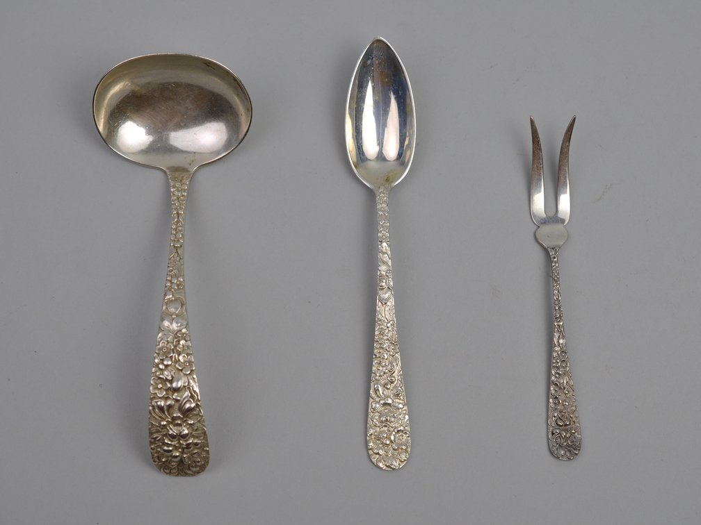 Stieff Sterling Silver Repousse Serving Set