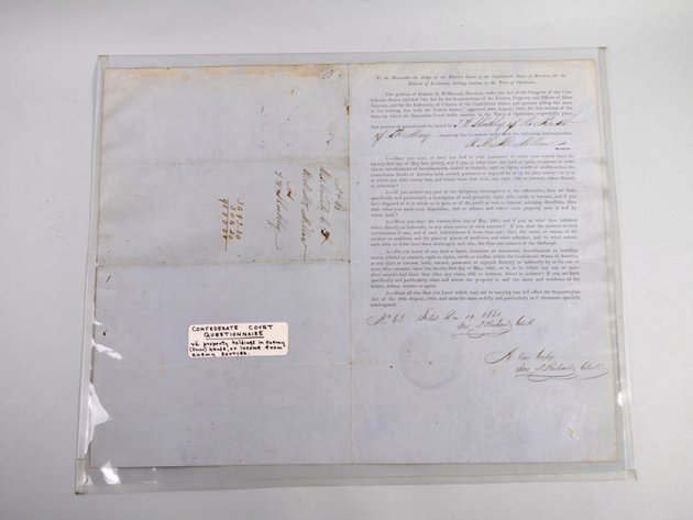 Confederate Civil War Court Questionnaire