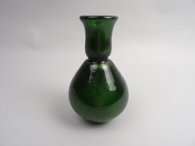 Emerald Green Glitter Glass Vase