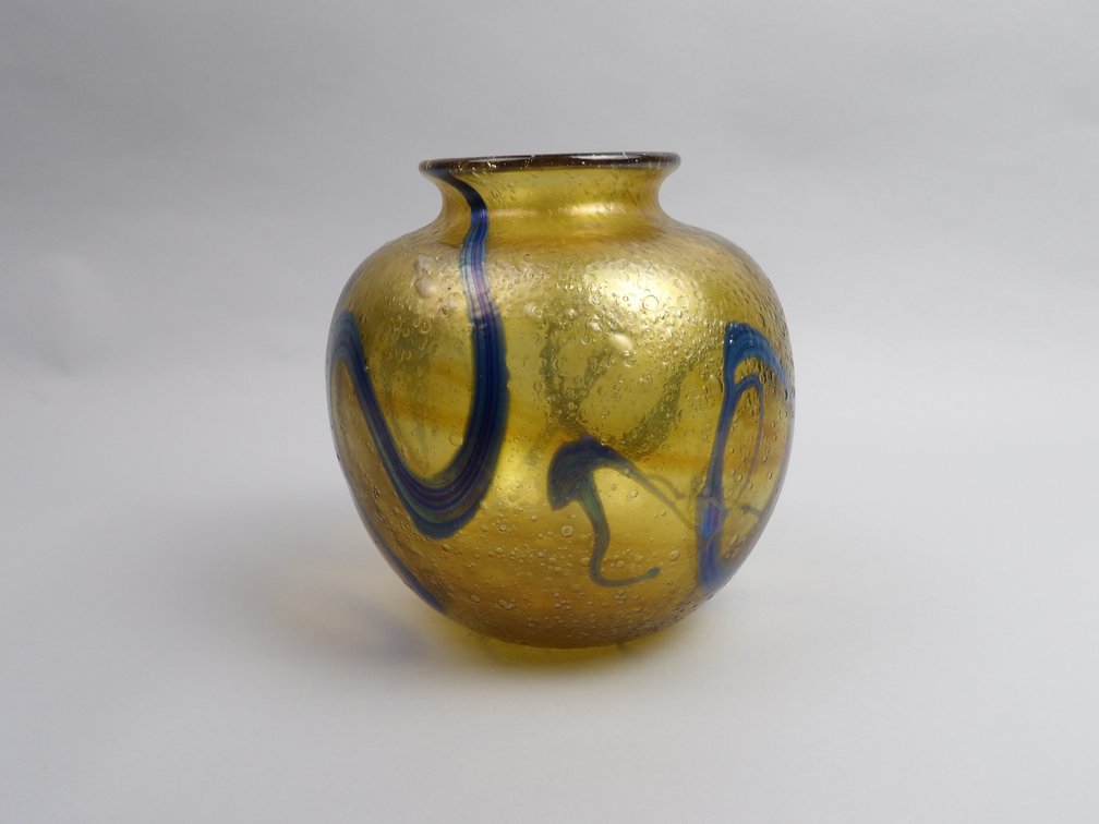 Early Charles Lotton 1972 Art Glass Vase
