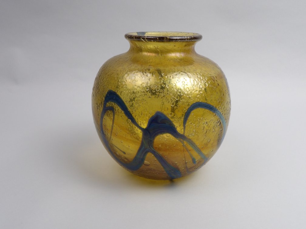 Early Charles Lotton 1972 Art Glass Vase