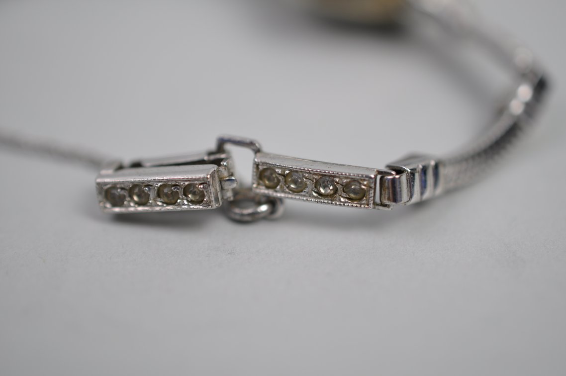 Sterling Rhinestone Bracelet Watch