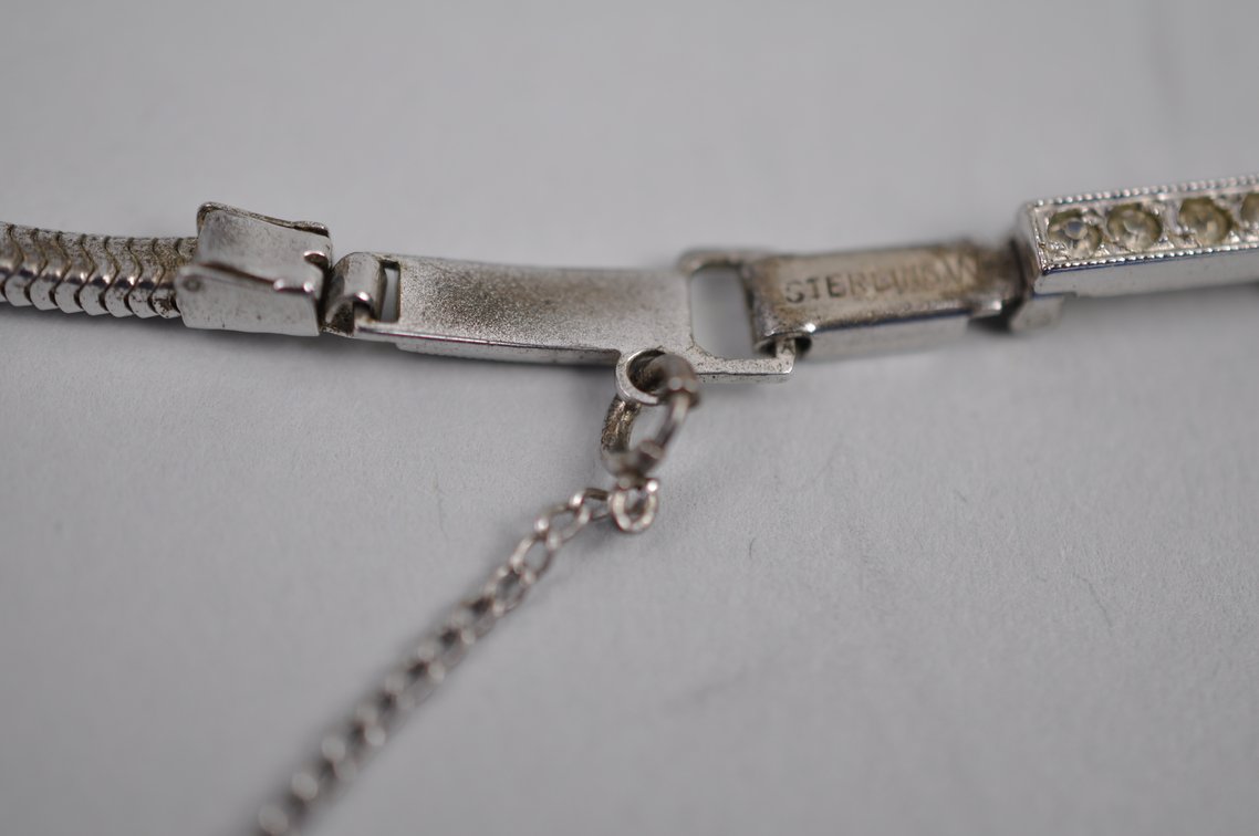 Sterling Rhinestone Bracelet Watch