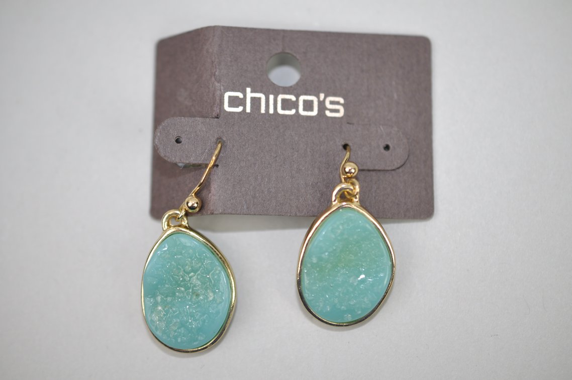 Gold Tone Earrings Chicos Faux Pearl