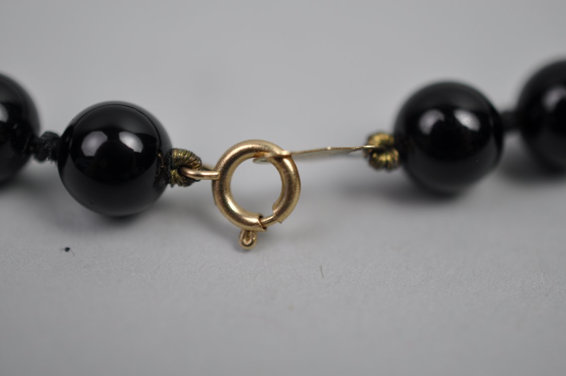 14K Gold Black Onyx Necklace